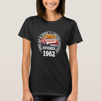 Camiseta Legendário Desde Novembro De 1962 60º Aniversário