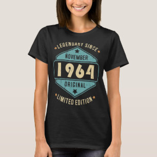 Camiseta Legendário desde novembro de 1964 Parabéns u2013
