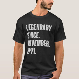 Camiseta Legendário Desde Novembro De 1991 31 Anos 31 Bi