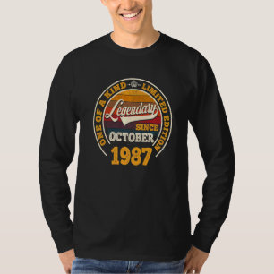 Camiseta Legendário Desde outubro de 1987 35.º Aniversário