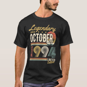 Camiseta Legendário desde outubro de 1994 Feliz Aniversário