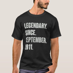 Camiseta Legendário Desde setembro de 2011 11 de 11 anos