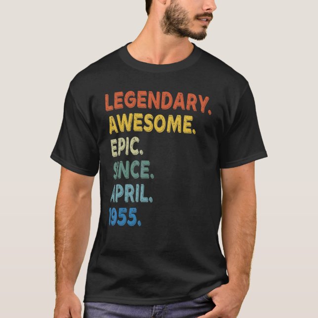 Camiseta Legendário Epic Admirável Desde Abril De 1955 Aniv (Frente)