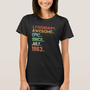 Camiseta Legendário Epic Admirável Desde Julho De 1963