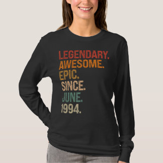 Camiseta Legendário Epic Admirável Desde junho de 1994 28º 