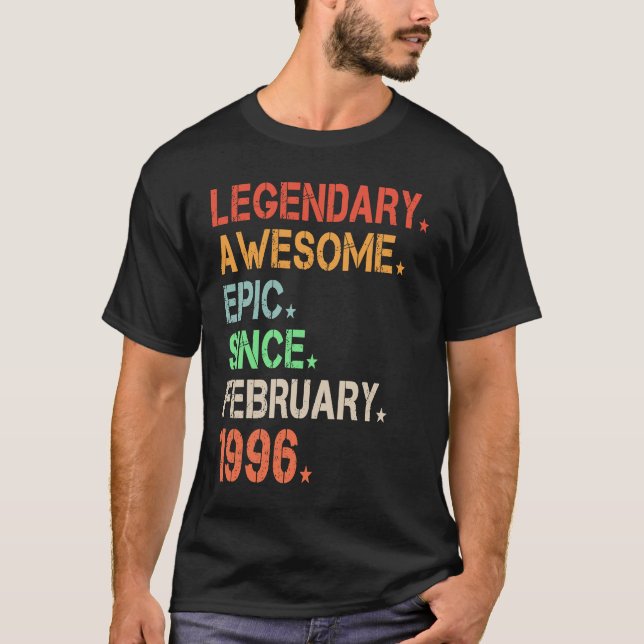 Camiseta Legendário Epic Fantástico Desde Fevereiro De 1996 (Frente)