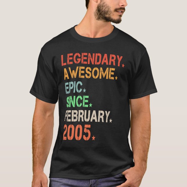 Camiseta Legendário Epic Fantástico Desde Fevereiro De 2005 (Frente)