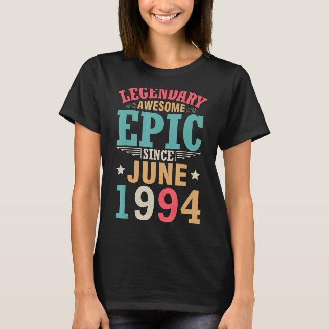 Camiseta Legendário Epic Fantástico Desde Junho De 1994 Ani (Frente)