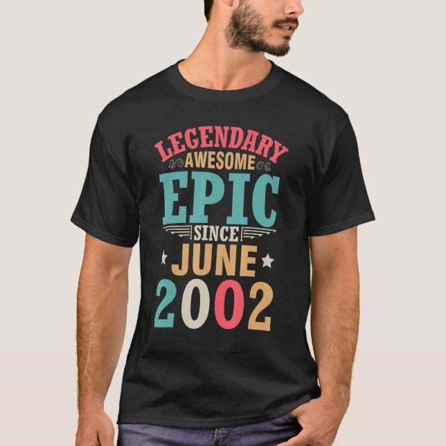 Camiseta Legendário Epic Fantástico Desde Junho De 2002 Ani (Frente)