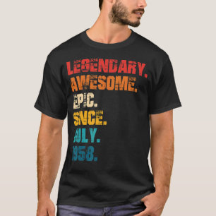 Camiseta Legendário Epic Incrível Desde Julho De 1958 Estil