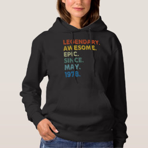 Camiseta Legendário Epic Incrível Desde Maio De 1978 Birthd