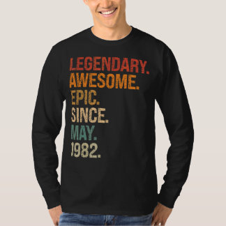 Camiseta Legendário Epic Incrível Desde maio de 1982 40º An