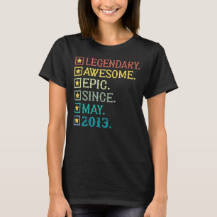 Camiseta Legendário Epic Incrível Desde maio de 2013 9º Ani