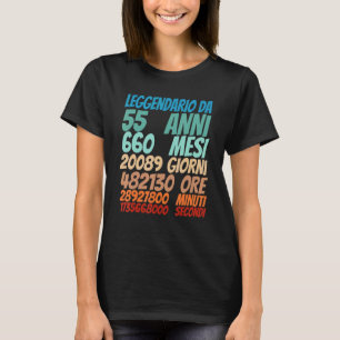 Camiseta Legendário Para Homens De 55 Anos De Idade 55 Anos