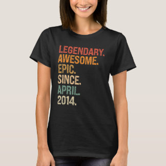 Camiseta Legendary Awesome Epic Since April 2014 8th Birthd