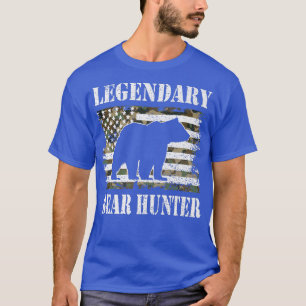 Camiseta Legendary Bear Hunter US Flag Bear Hunting Lover P