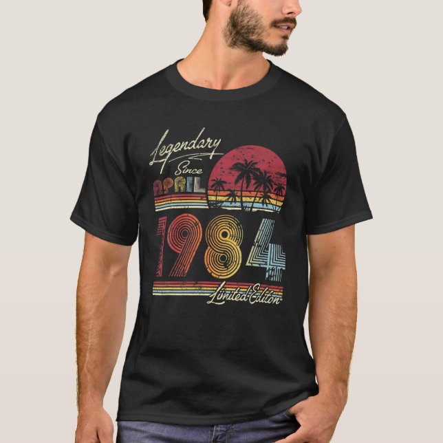 Camiseta Legendary Since April 1984 38Th Bithday (Frente)