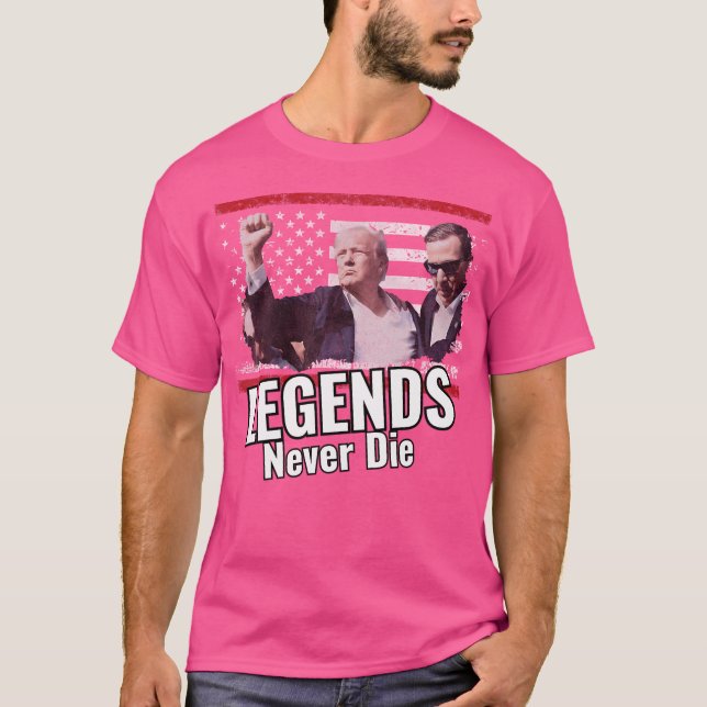 Camiseta Legendas de Trump Nunca Morrem (Frente)