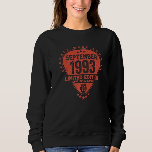 Camiseta Legends Were Born In September 1993  Guitar (Frente)