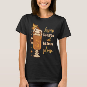 Camiseta Leggings Folhas E Lattes Por Favor Café Latt