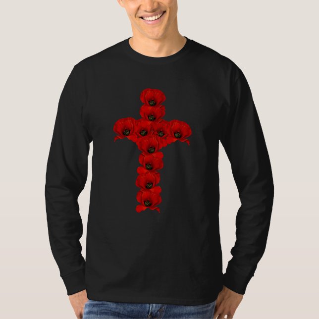 Camiseta Legião Britânica Poppy Faith Cross Christian 1 (Frente)