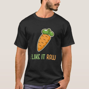Camiseta Legume Engraçado Cenoura Eu Gosto Crua Estilo de V