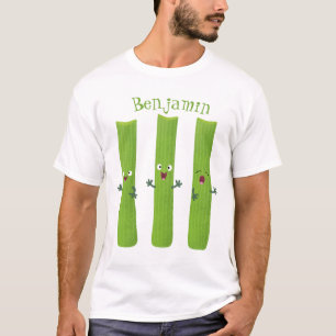 Camiseta Legumes de trio com aipo-branco