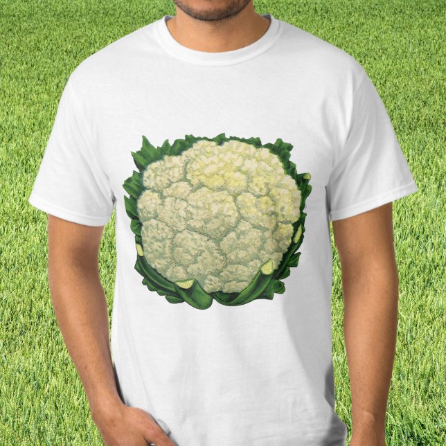 Camiseta Legumes Vegetais Couve-Flor Comida Antiga (Criador carregado)
