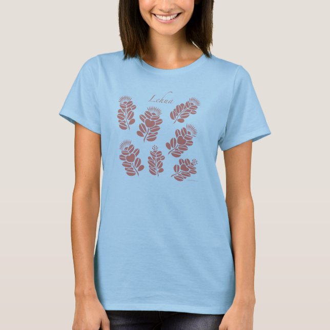 Camiseta Lehua - impressão do pêssego (Frente)