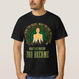 Camiseta Lei De Atração Da Meditação Buda Espiritual Yoga