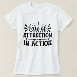 Camiseta Lei de Atração em Ação Personalizada Motivacional
