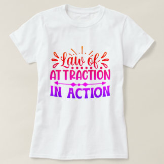 Camiseta Lei de Atração em Ação Personalizada Motivacional