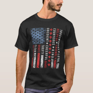 Camiseta Lei de escoteiros de escuta de sinalizador dos EUA