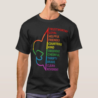 Camiseta Lei de Escotismo Escotismo Acampamento Arco-íris
