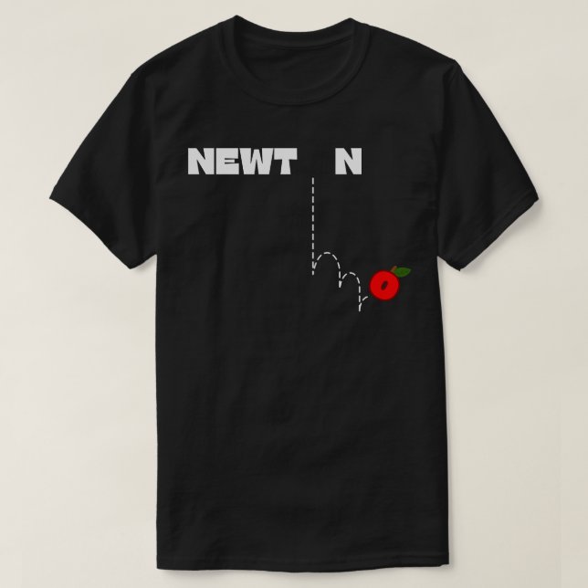 Camiseta Lei de gravidade de Newtons 1 (Frente do Design)