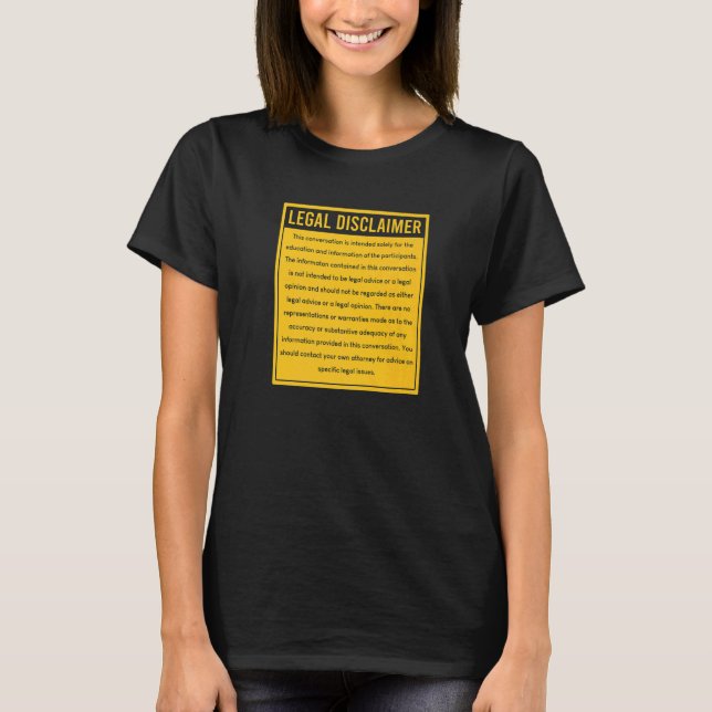 Camiseta Lei do Advogado de Conversação de Isenção de Respo (Frente)