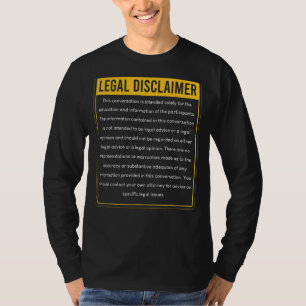 Camiseta Lei do Advogado de Conversação de Isenção de Respo