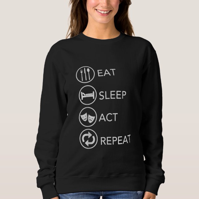 Camiseta Lei do Sono Repetir Atores Atuando Presente (Frente)