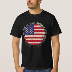 Camiseta Lei e Ordem.Torne a América Rake novamente