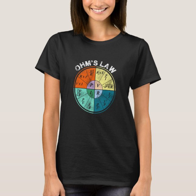 Camiseta Lei Ohm S Resistência Corrente Potência Pie De Vol (Frente)