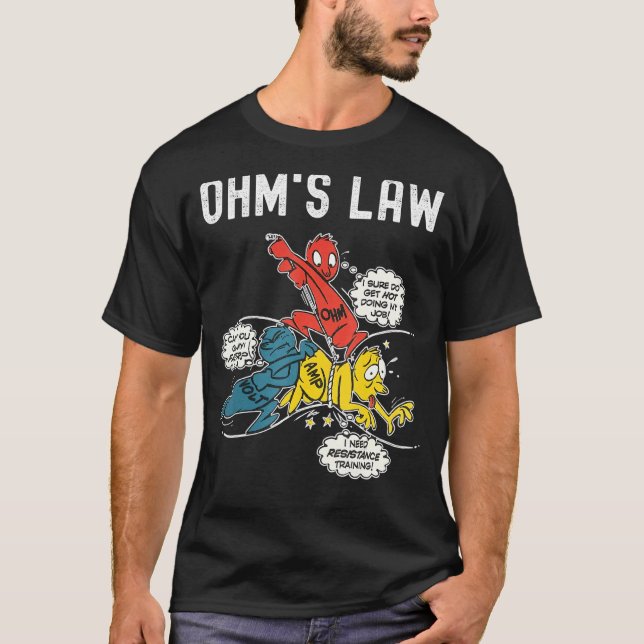 Camiseta Lei Ohms - Eletricidade Explicada Engenharia Elétr (Frente)