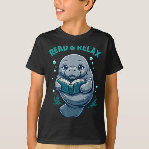 Camiseta Leia &amp; relax leitor biblioteca de livros peixe