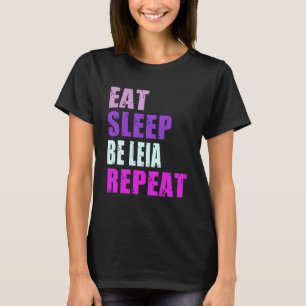 Camiseta Leia Coma Dormir Repita Leia