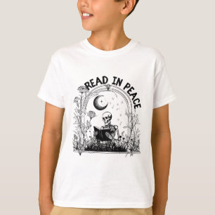 Camiseta Leia Em Paz Skeleton De Professora Spooker Lê O Li