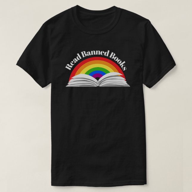 Camiseta Leia Livros Banidos Arco-Íris (Frente do Design)
