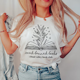 Camiseta Leia Livros Banidos Blooming Floral Personalizado