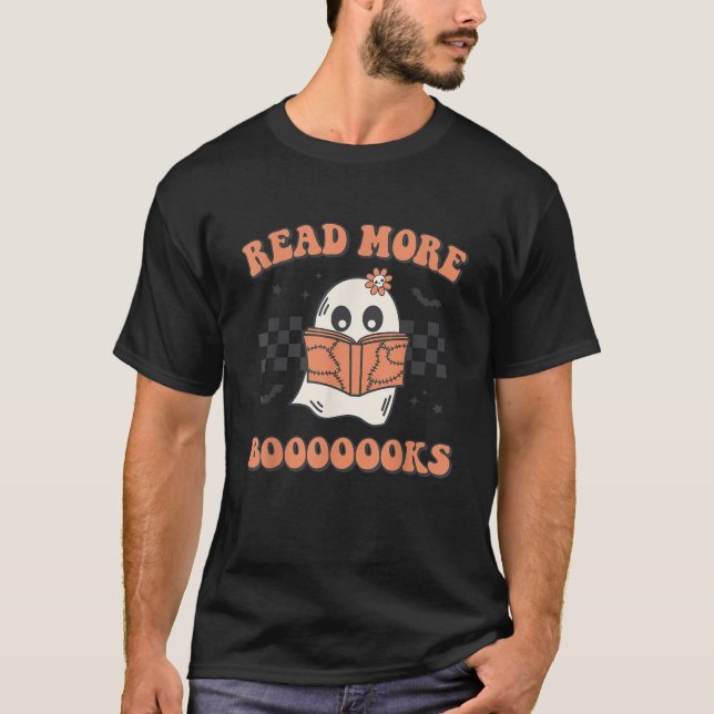Camiseta Leia Mais Livros Assustadores De Ensino Retro H (Frente)