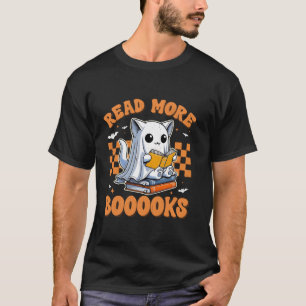 Camiseta Leia Mais Livros Engraçados Fantasmas de Gatos no 