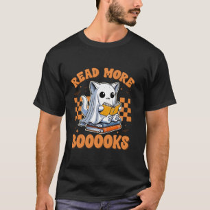Camiseta Leia Mais Livros Engraçados Fantasmas de Gatos no 