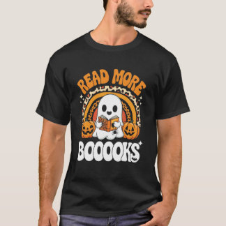 Camiseta Leia Mais Livros Fantasma Abóbora Professor Fofo